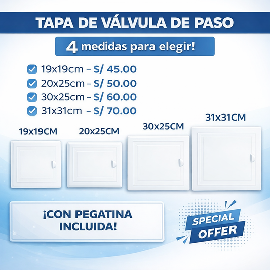 TAPAS DE PASO ESTETICO PARA CAÑERIAS